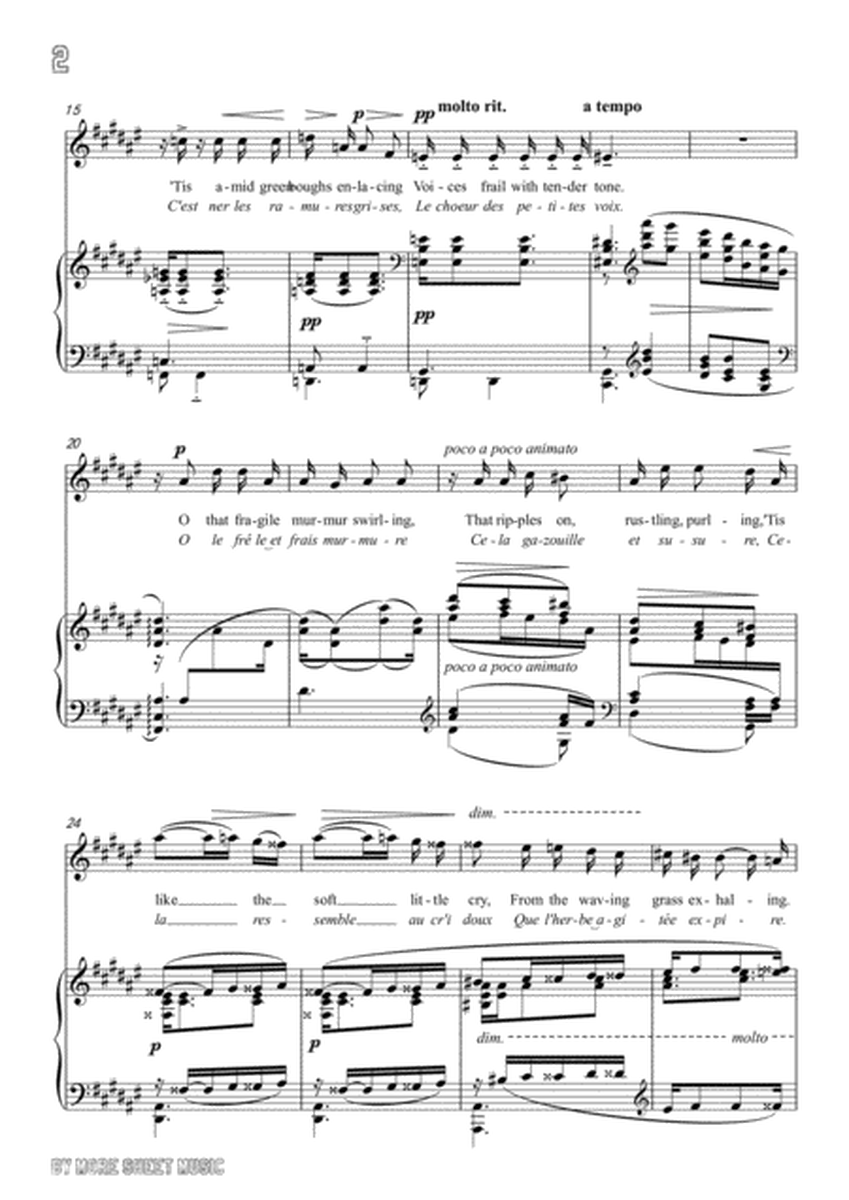 Debussy-'Tis the Languor of all Rapture in F sharp Major,for voice and piano