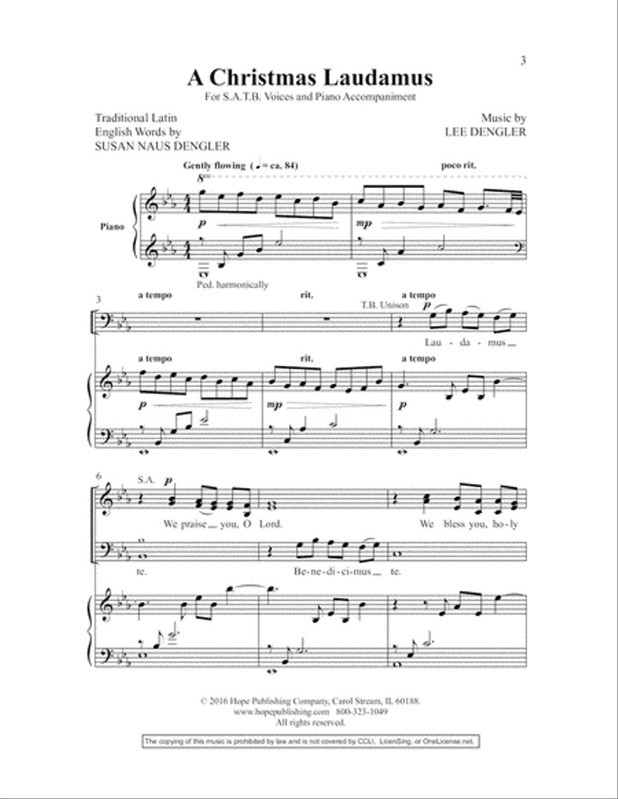 A Christmas Laudamus 4-Part scores gallery preview page 3