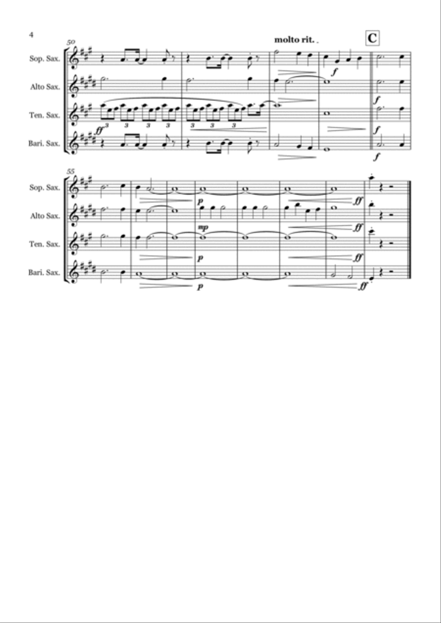 I Wish It Could Be Christmas Every Day Saxophone Quartet scores gallery preview page 4