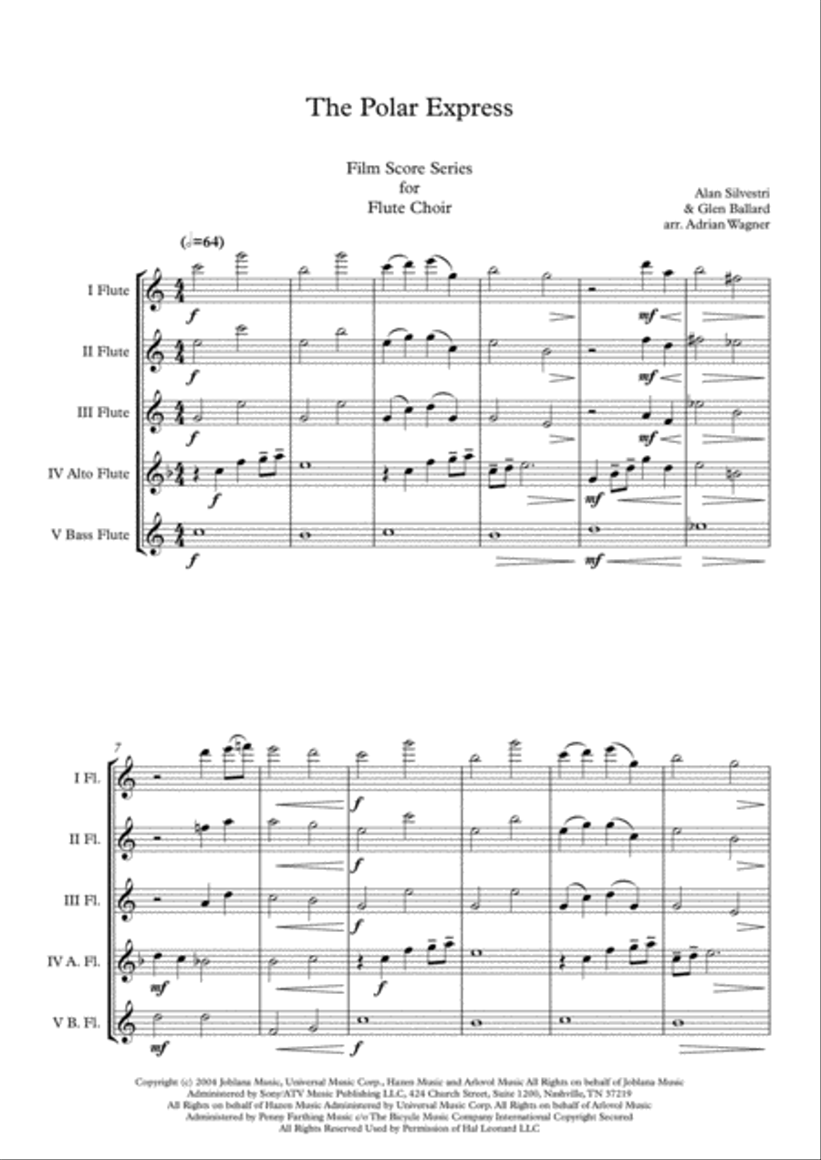 The Polar Express from Warner Bros. Pictures' THE POLAR EXPRESS Flute Choir scores gallery preview page 3