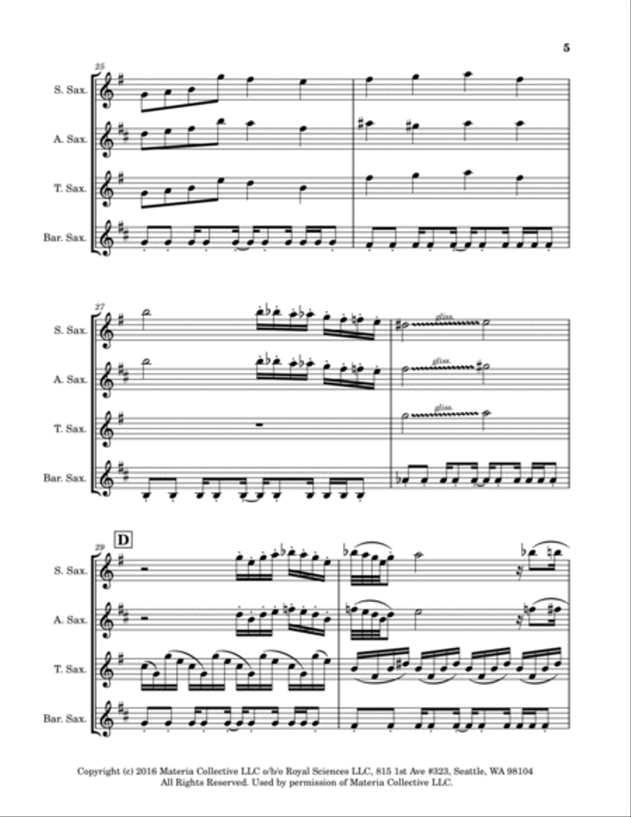 MEGALOVANIA (from Undertale) Woodwind Quartet scores gallery preview page 5