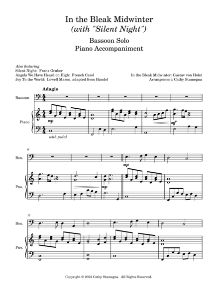In the Bleak Midwinter (with “Silent Night”) Bassoon and Piano image number null