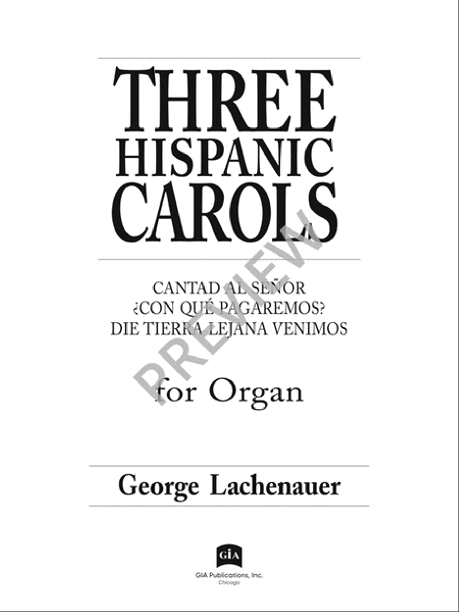 Three Hispanic Carols for Organ Organ Solo scores gallery preview page 3