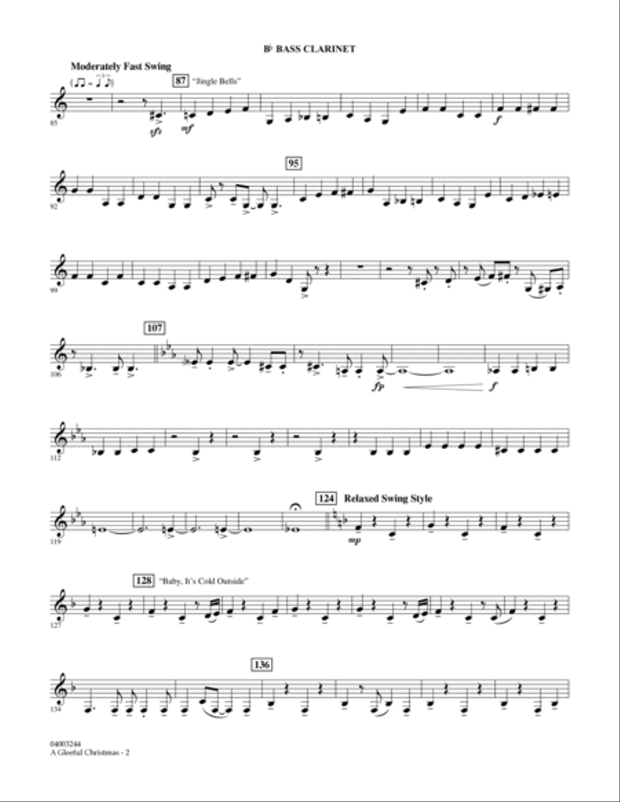 A Gleeful Christmas - Bb Bass Clarinet Concert Band scores gallery preview page 2