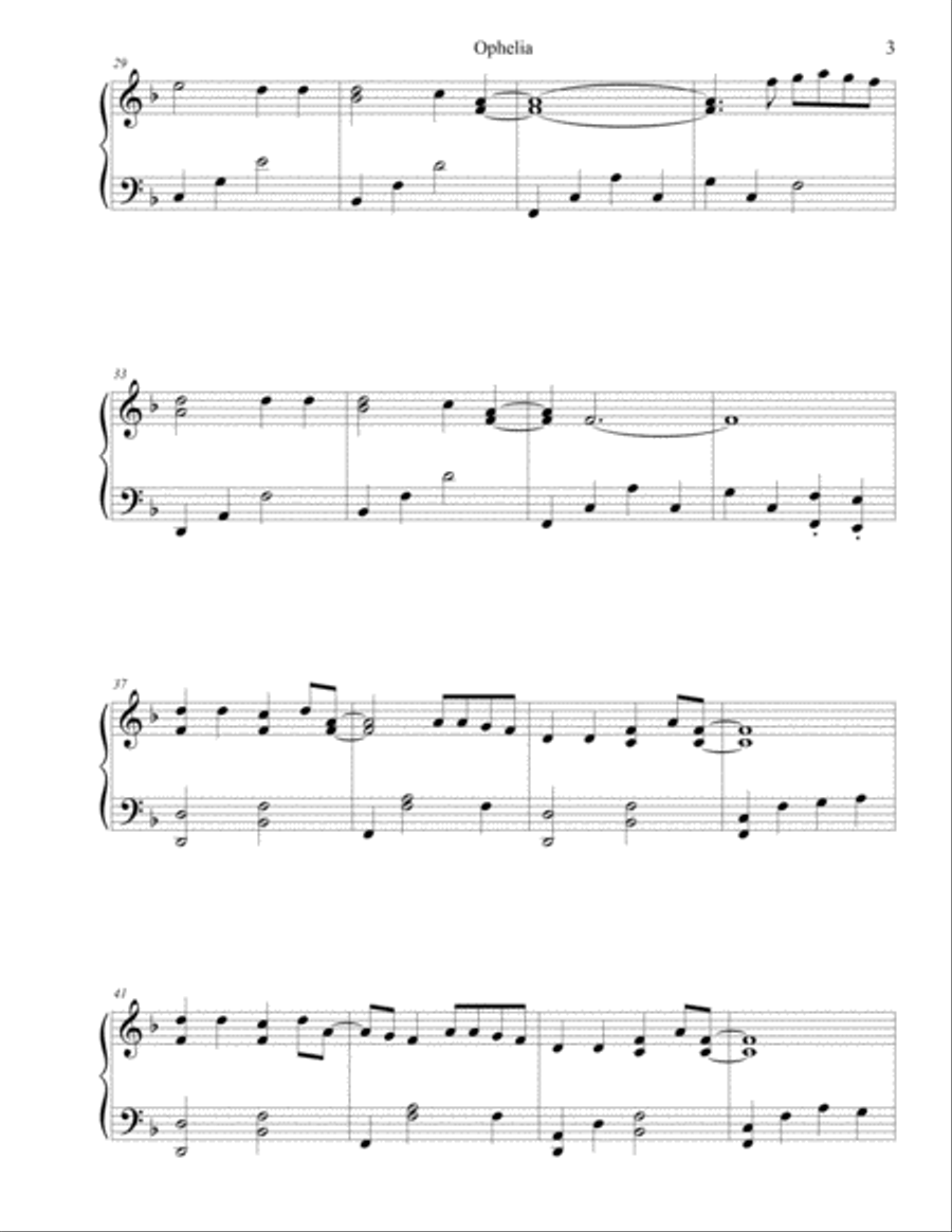 Ophelia Piano Solo scores gallery preview page 4