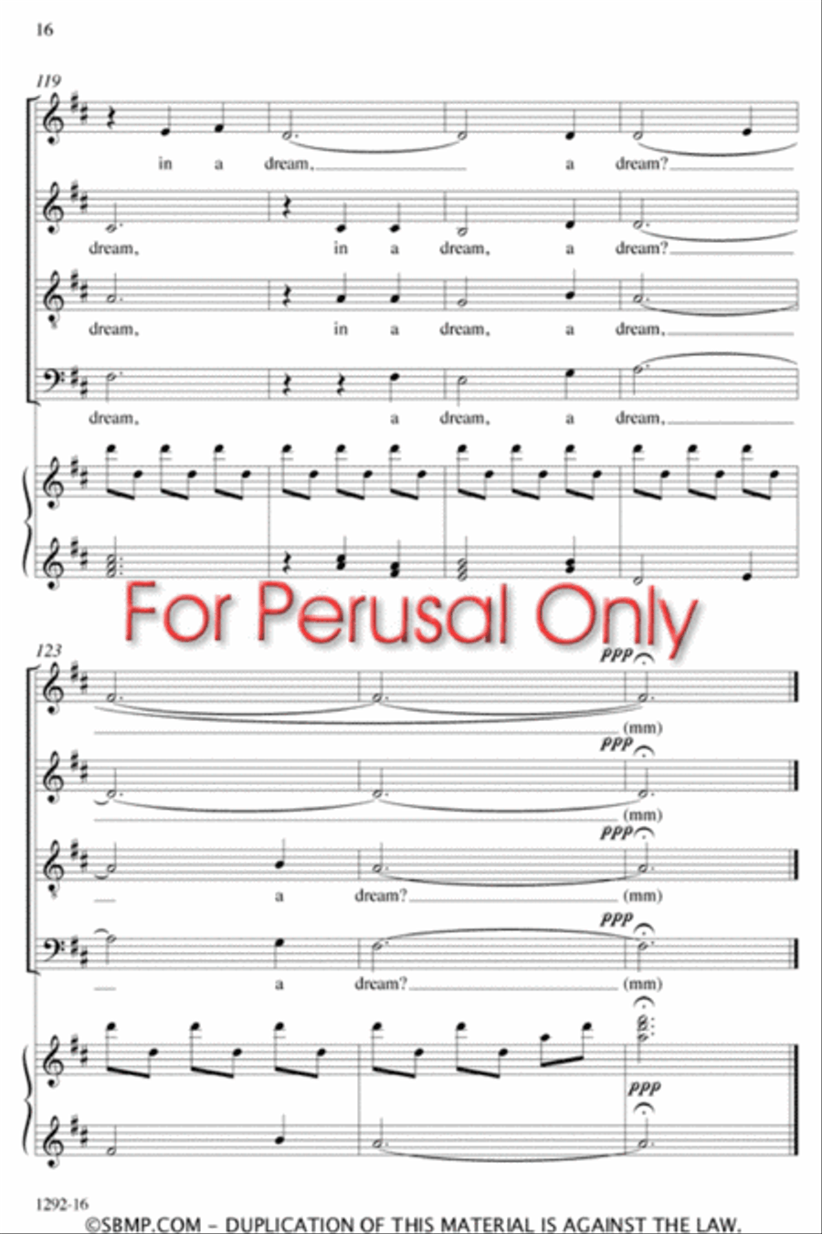 A Dream Within a Dream - SATB Octavo 4-Part scores gallery preview page 15