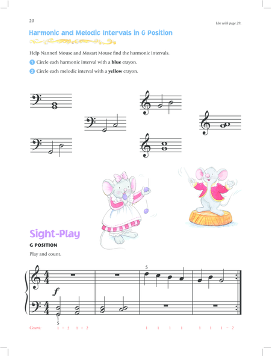 Music for Little Mozarts Notespeller & Sight-Play Book, Book 4 Piano Method scores gallery preview page 23