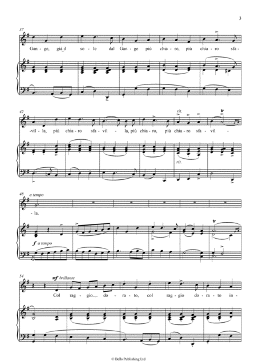 Gia il sole dal Gange (G Major) Voice Solo scores gallery preview page 3