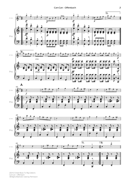 Offenbach - Can-Can - English Horn and Piano (Full Score and Parts) image number null