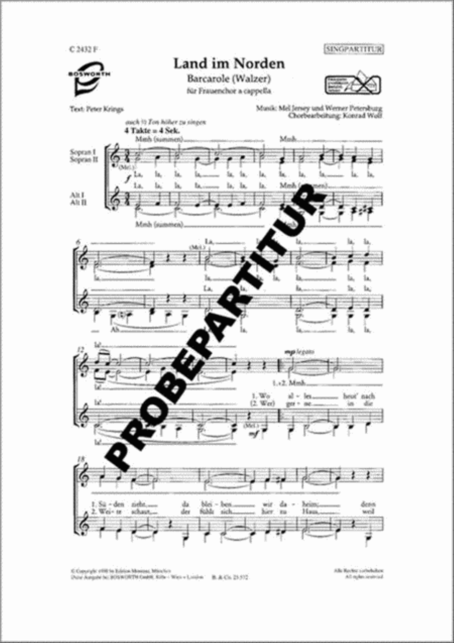 Land im Norden Women's Choir scores gallery preview page 1