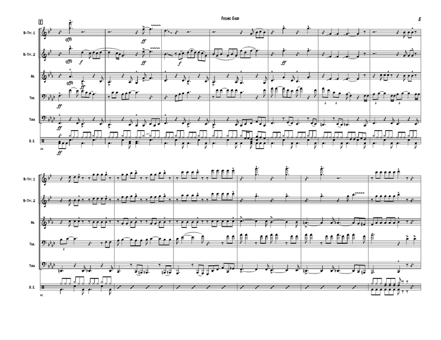Feeling Good Brass Quintet scores gallery preview page 5