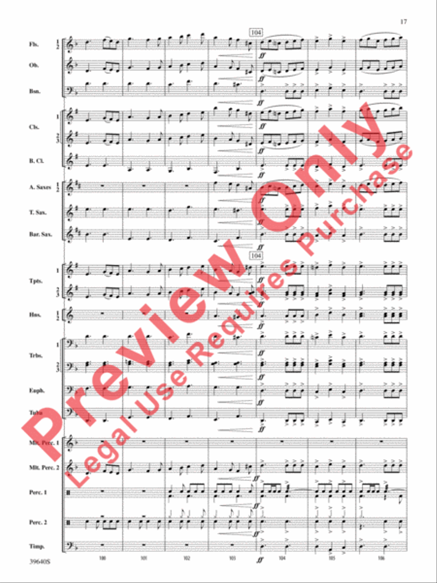 Ancient Carol Variants Concert Band scores gallery preview page 18