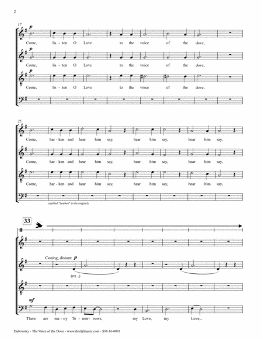 The Voice of the Dove 4-Part scores gallery preview page 4
