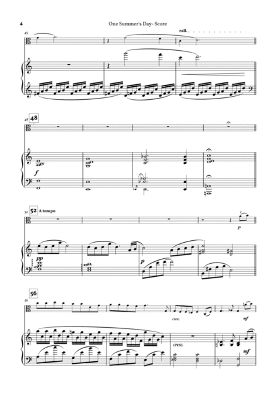 One Summer's Day Viola scores gallery preview page 4