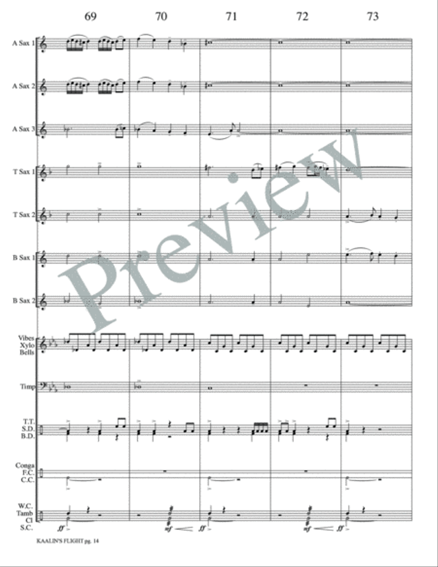 Kaalin's Flight Small Ensemble scores gallery preview page 16