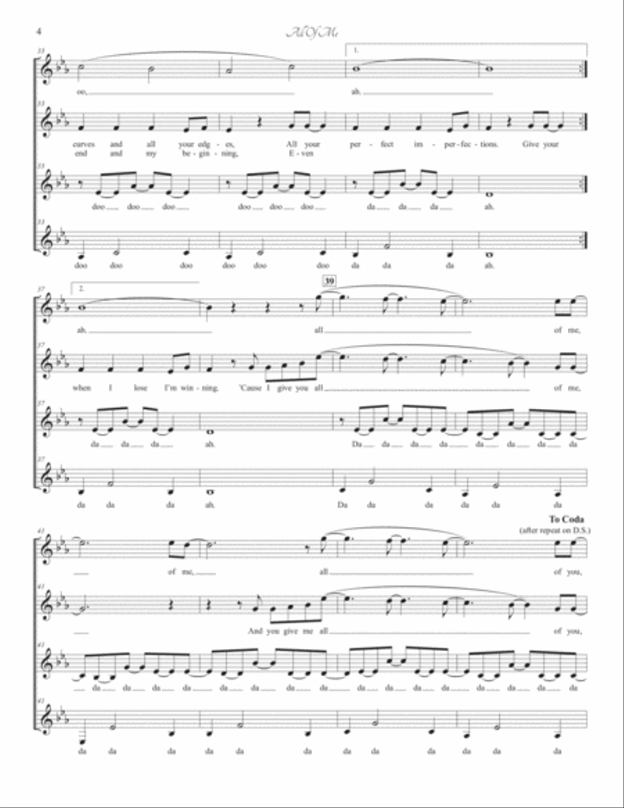 All Of Me SSAA scores gallery preview page 4
