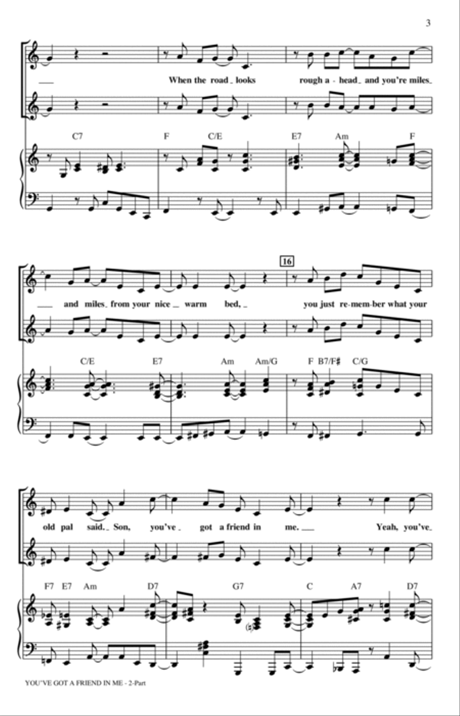 You've Got A Friend In Me (from Toy Story) (arr. Mac Huff) 2-Part scores gallery preview page 2