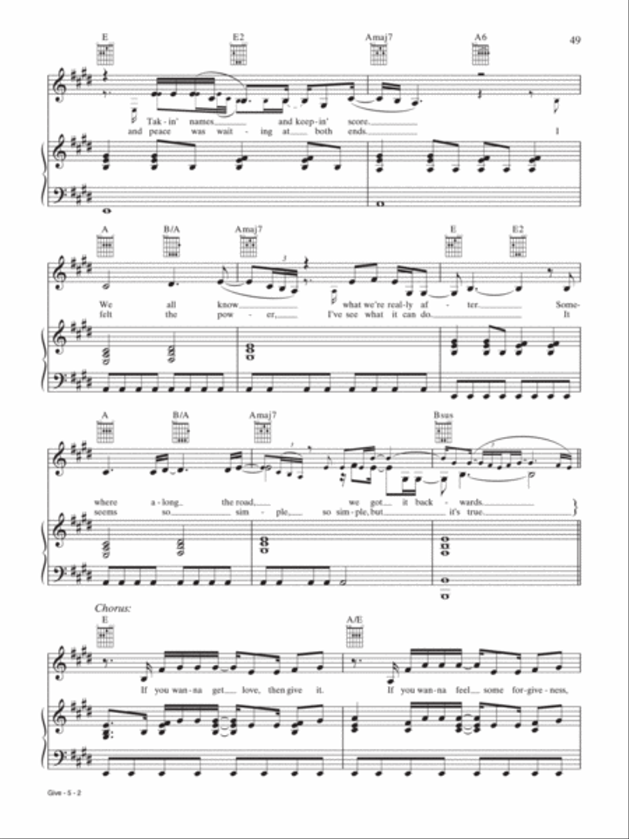 Give Piano, Vocal, Guitar scores gallery preview page 2
