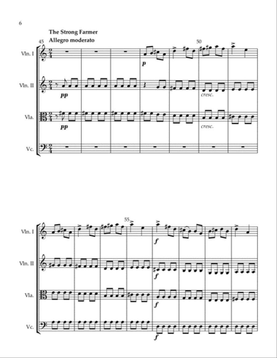 3 Quartets Sweet Summer Breeze The Strong Farmer Remembrance String Quartet scores gallery preview page 6
