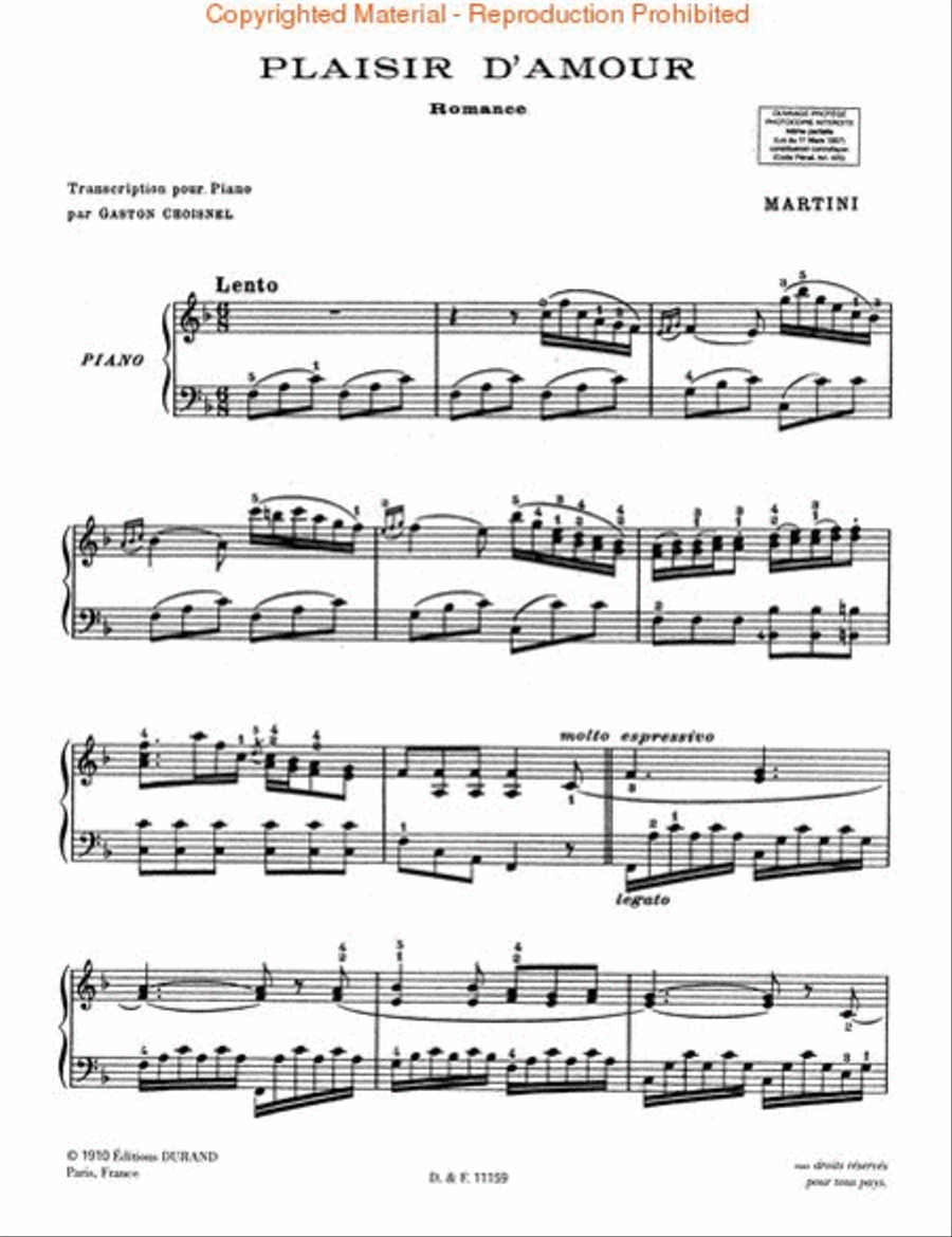 Plaisir d'Amour Piano Solo scores gallery preview page 2