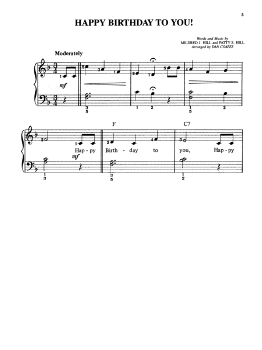 Happy Birthday to You Easy Piano scores gallery preview page 2