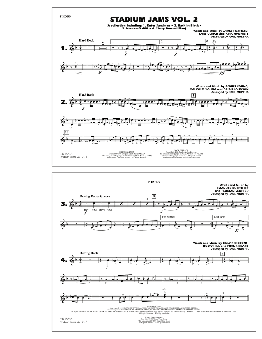 Stadium Jams - Vol. 2 - F Horn