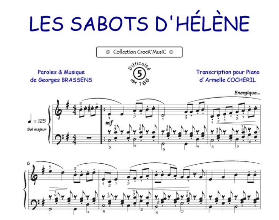 Les sabots d'Hélène (Collection CrocK'MusiC) Piano Solo scores gallery preview page 1