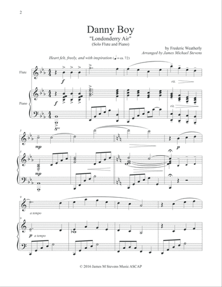 Danny Boy (Londonderry Air) FLUTE Flute Solo scores gallery preview page 2