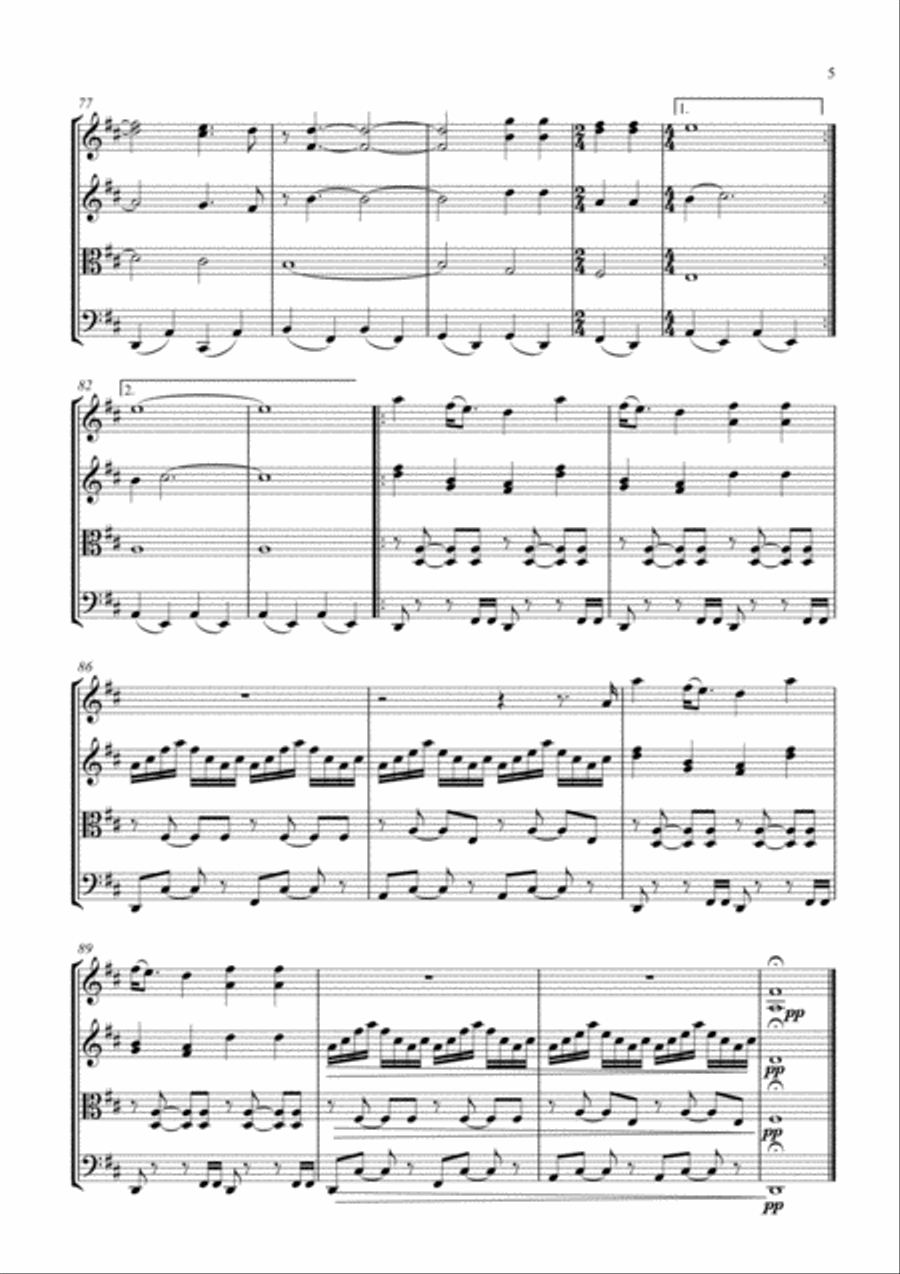 I Will Wait String Quartet scores gallery preview page 5