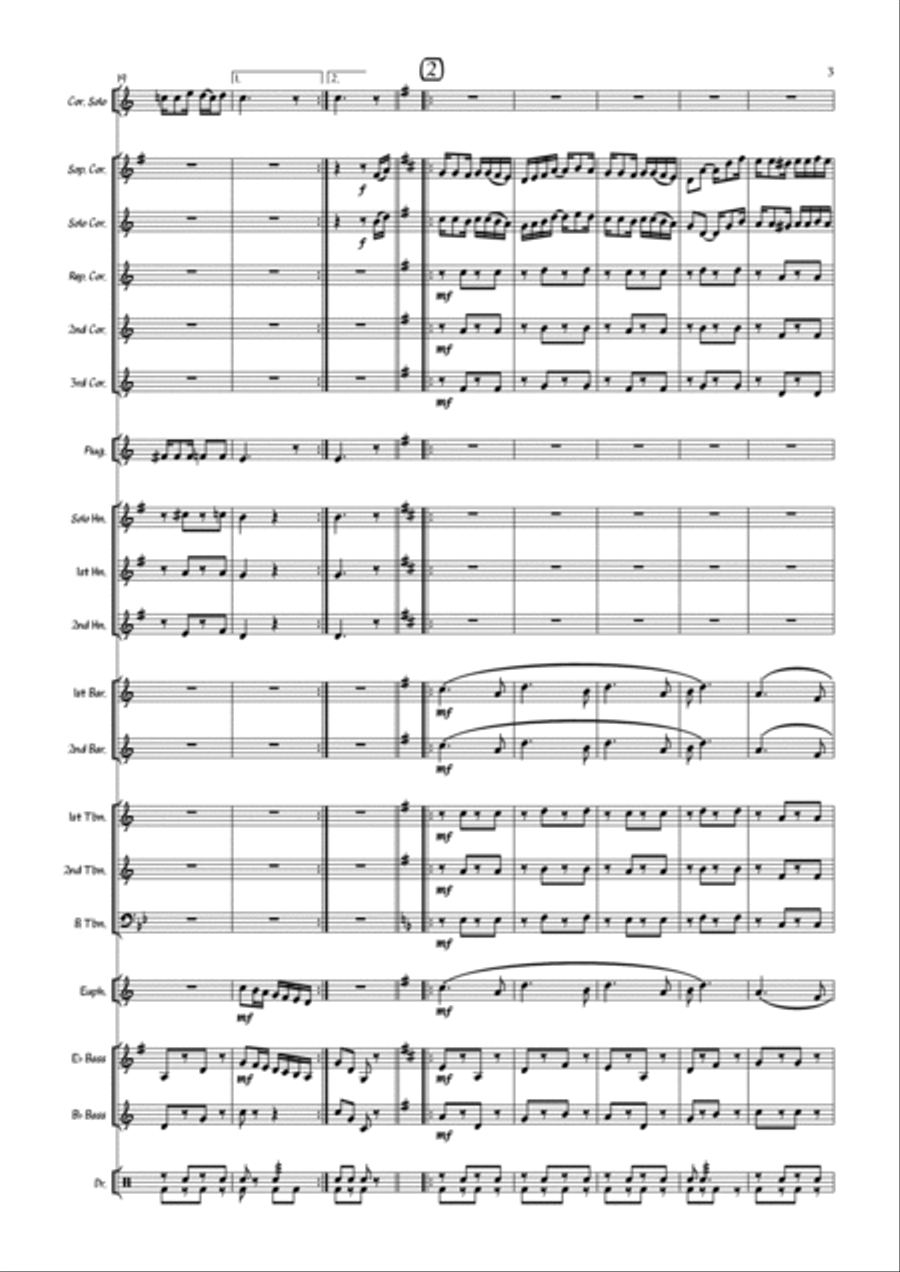 The Strenuous Life - Bb Cornet Solo & Brass Band Brass Band scores gallery preview page 5