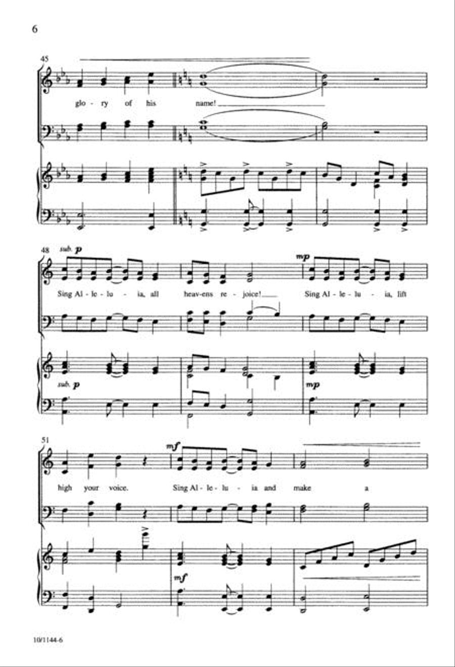 I Will Sing Praise 4-Part scores gallery preview page 6