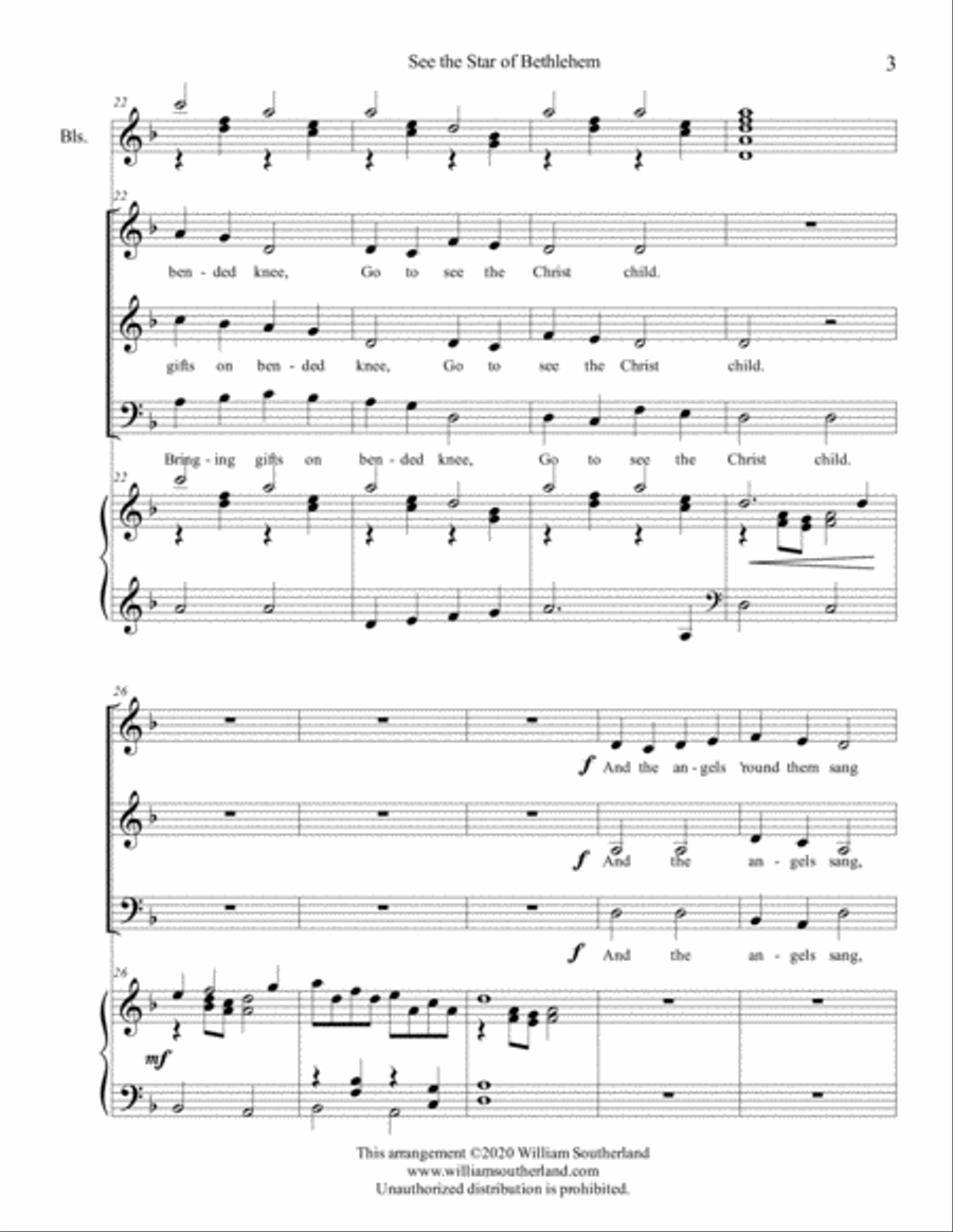 See the Star of Bethlehem 3-Part scores gallery preview page 3