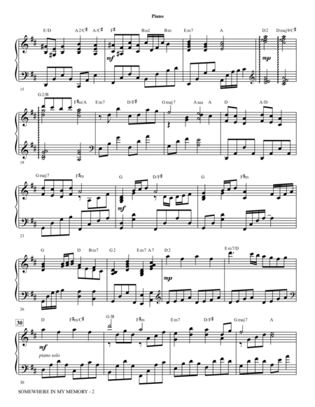 Somewhere in My Memory (arr. Mark Hayes) - Piano