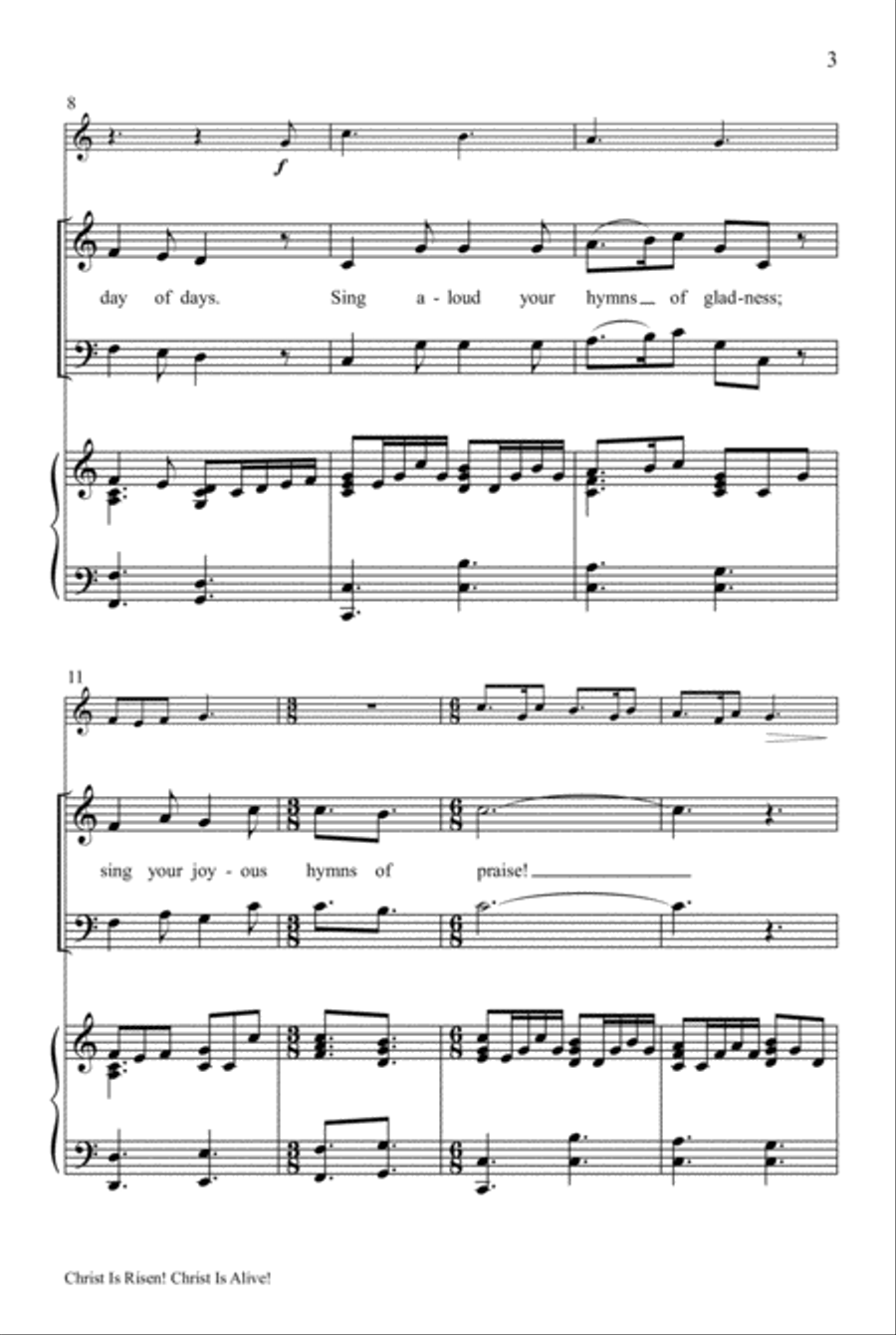 Christ Is Risen! Christ Is Alive! 4-Part scores gallery preview page 3