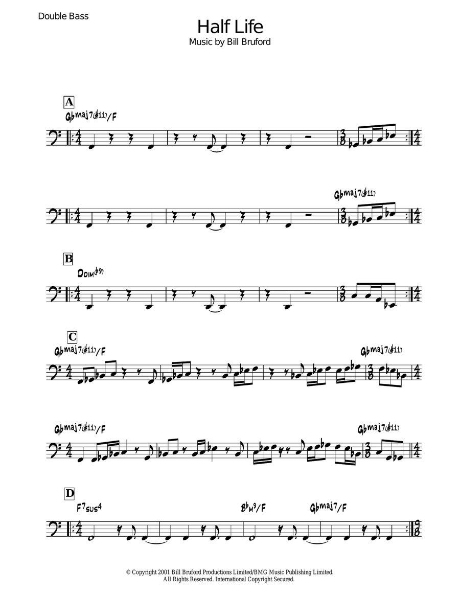Half Life Half Life Bass Guitar scores gallery preview page 1