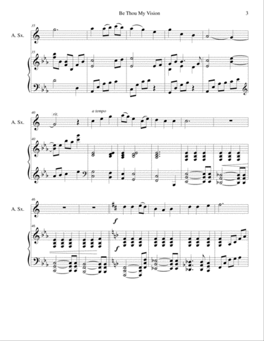Be Thou My Vision (alto sax/piano), arr. Brenda Portman Be Thou My Vision (alto sax/piano), arr. Brenda Portman Alto Saxophone scores gallery preview page 3