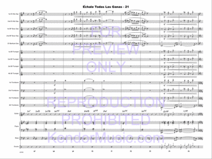 Echale Todas Las Ganas (Give It All You Got) Jazz Ensemble scores gallery preview page 22