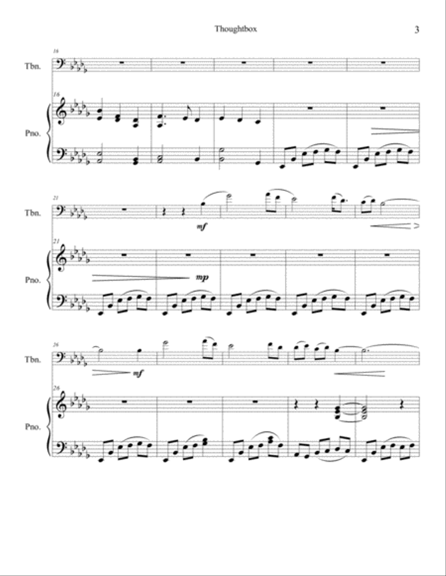 Thought Box for Solo Trombone Piano scores gallery preview page 4