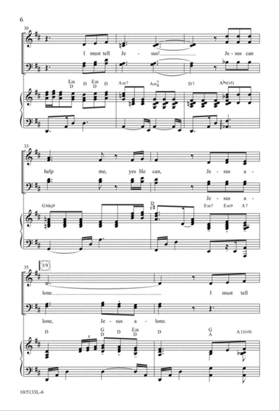 I Must Tell Jesus 4-Part scores gallery preview page 6