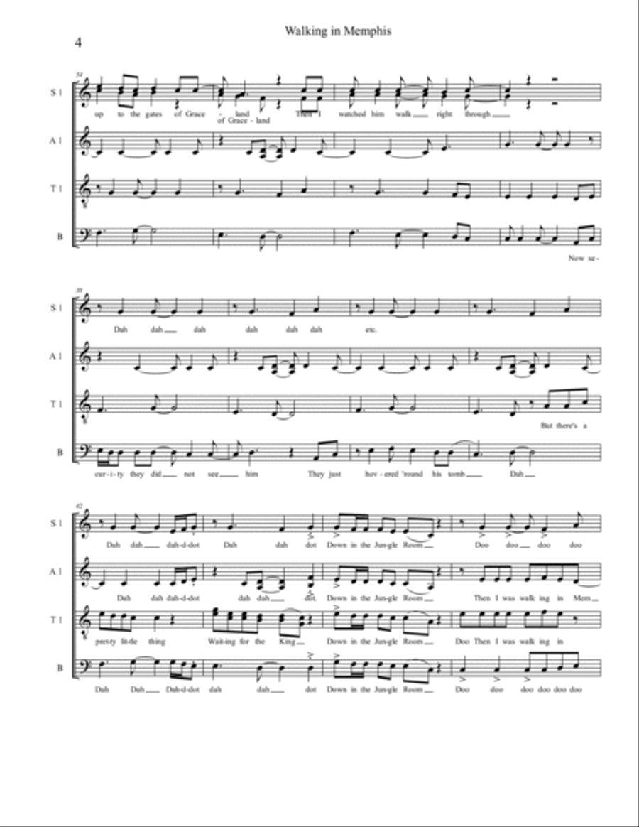 Walking In Memphis Walking In Memphis 4-Part scores gallery preview page 4