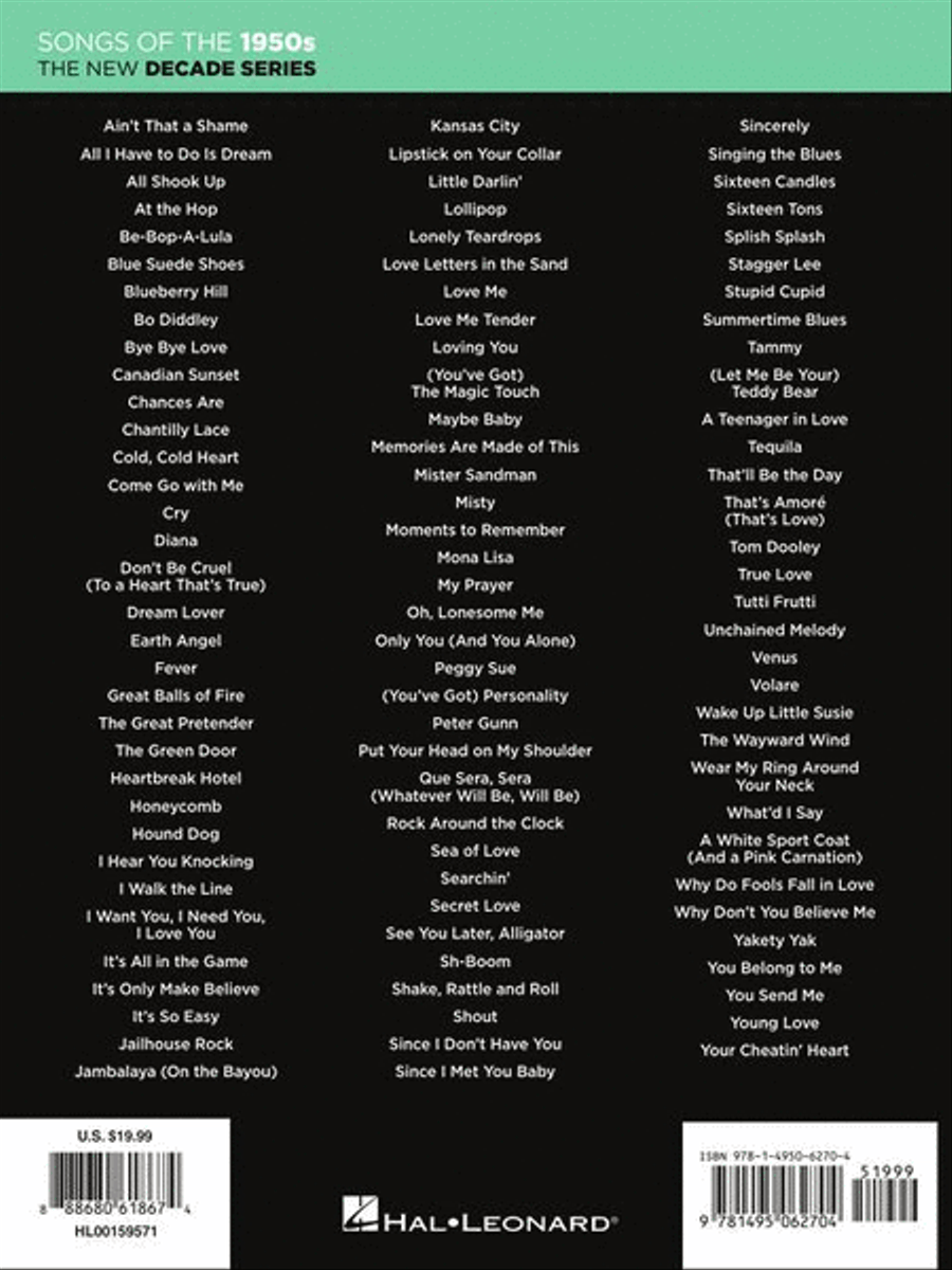Songs of the 1950s – The New Decade Series Electronic Keyboard scores gallery preview page 11