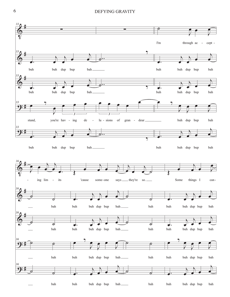 Defying Gravity 4-Part scores gallery preview page 6