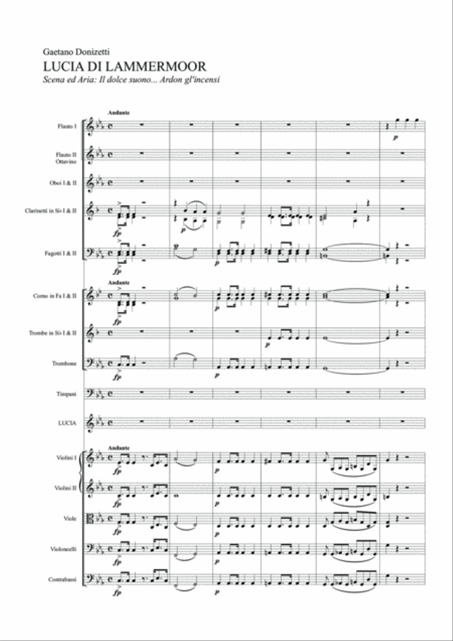 Lucia di Lammermoor - Mad Scene - Il dolce suono... Ardon gl'incensi (Concert version) Large Ensemble scores gallery preview page 3