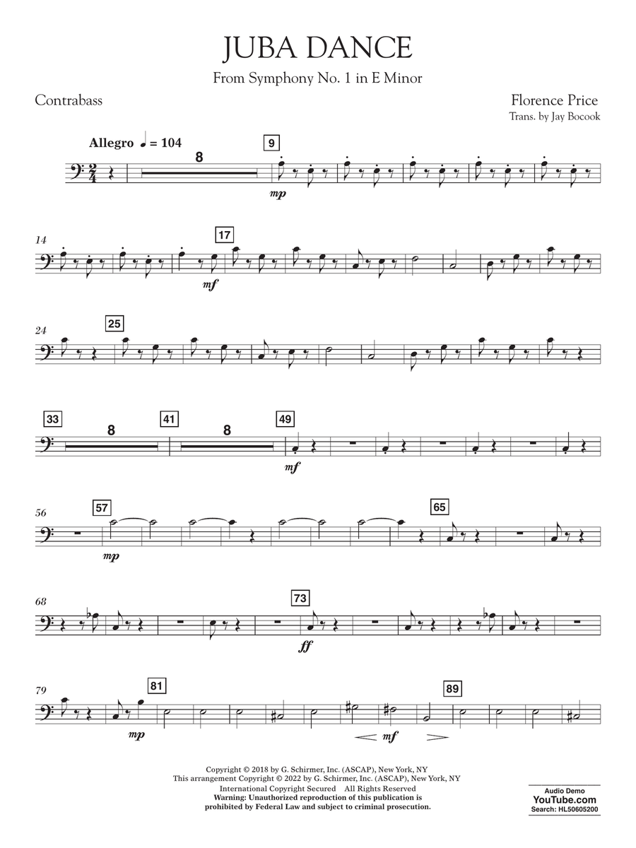 Juba Dance (from Symphony No. 1) - Contrabass Concert Band scores gallery preview page 1