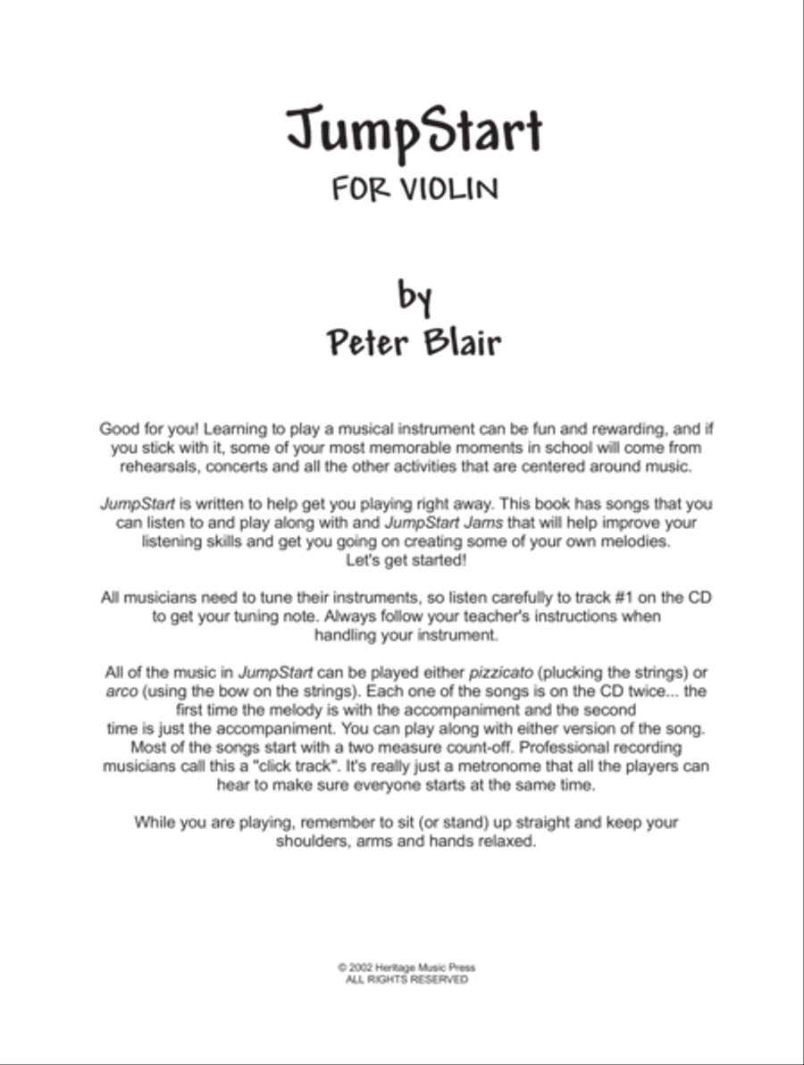 JumpStart - Violin Violin Solo scores gallery preview page 1