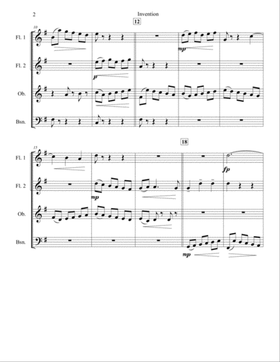 Invention Woodwind Quartet scores gallery preview page 2