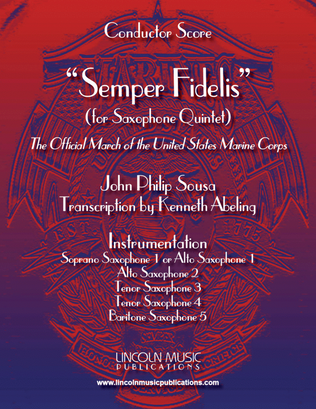 Book cover for March - Semper Fidelis (for Saxophone Quintet SATTB or AATTB)