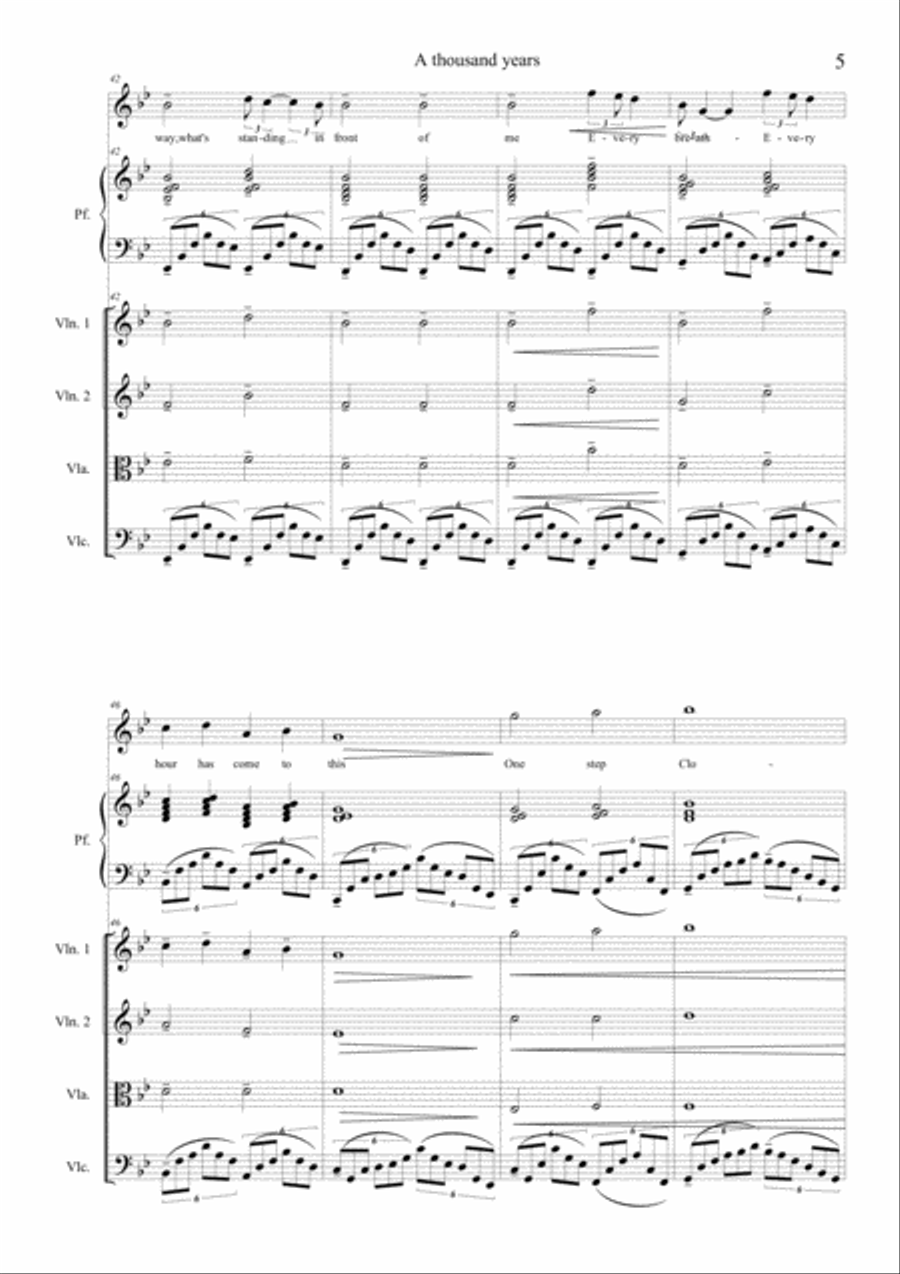 A Thousand Years A Thousand Years Piano, Vocal, Guitar scores gallery preview page 5