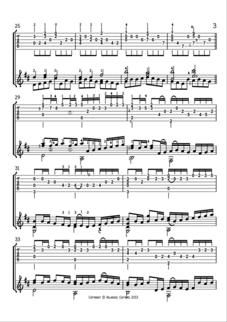 Pachelbel's Canon Classical Guitar scores gallery preview page 3