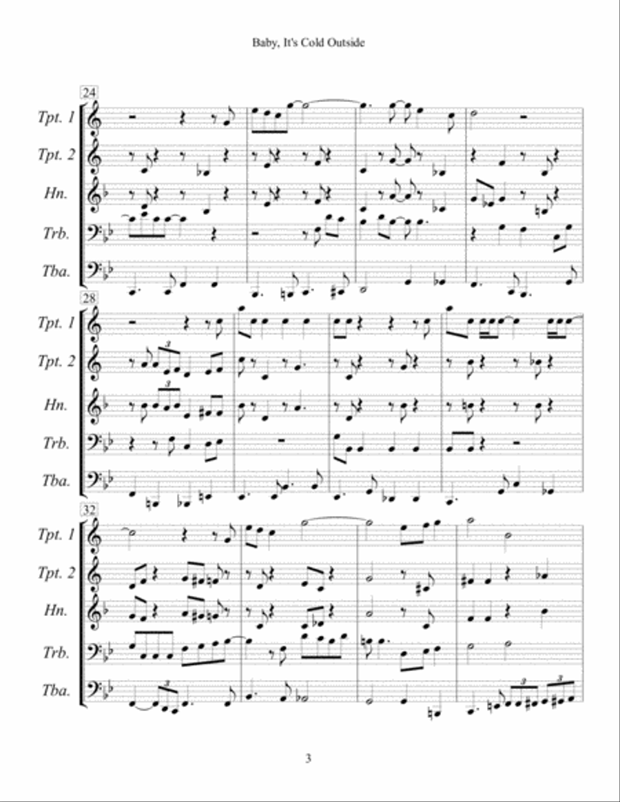 Baby, It's Cold Outside Brass Ensemble scores gallery preview page 3